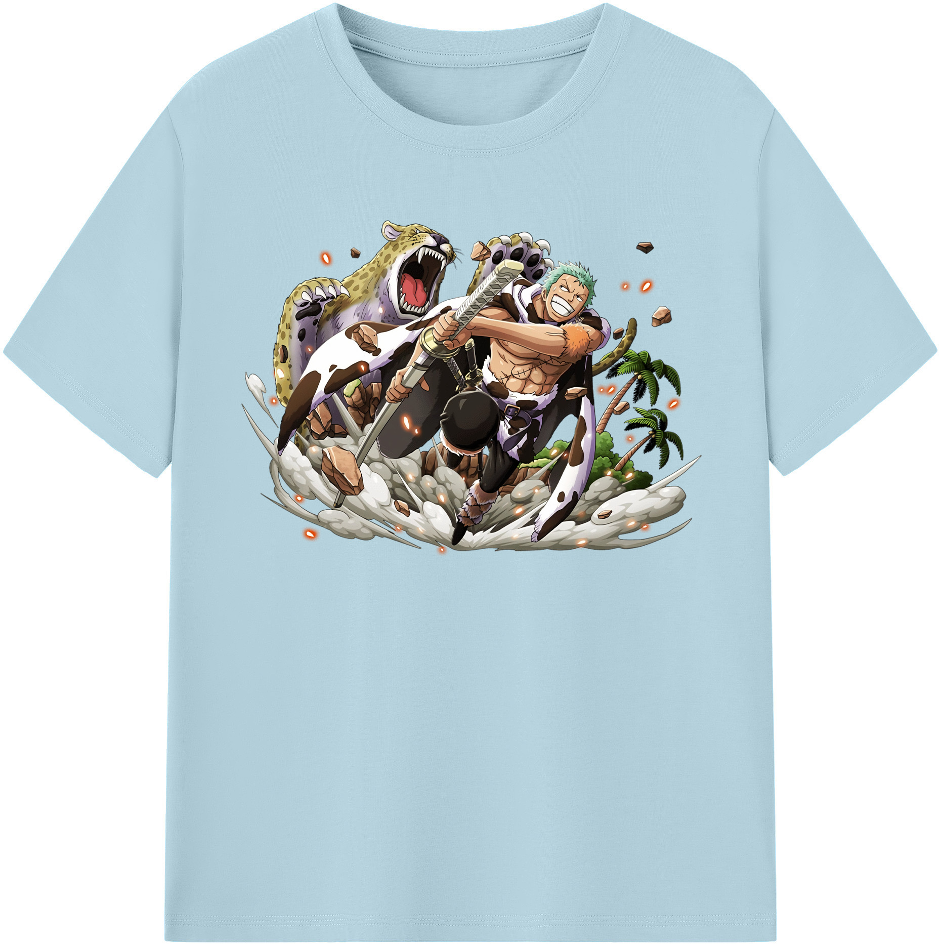 ワンピース ロロノア・ゾロ ONE PIECE Roronoa Zoro 綿100％半袖Tシャツ（フロントプリント）